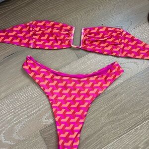 Monday Swimwear Pink Fuschia Geo Swim set